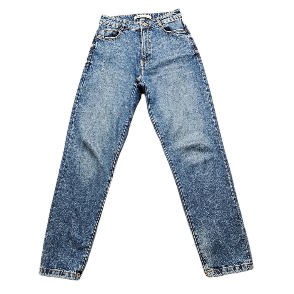 Zara Jeans‎ Womens 4 Blue Denim Medium Wash Straight Leg Americana Streetwear